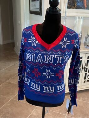 NY GIants light up Christmas sweater, size S, NWT